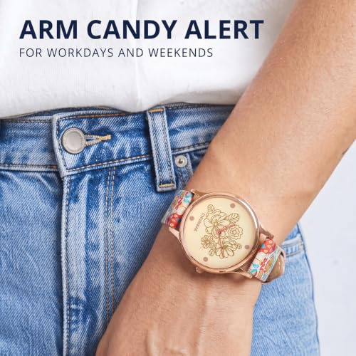 TEAL BY CHUMBAK White Analog Watch for Women | Jungle Beats Collection | Printed Vegan Leather Strap | Stylish Gift for Girls & Ladies | Casual & Work
