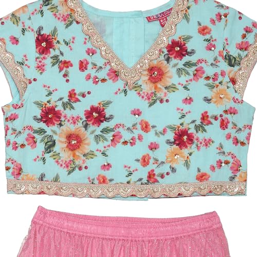 BIBA Girls PRINTED STRAIGHT KID(KWFLORAL SPLENDOUR5847_BLUE_13)