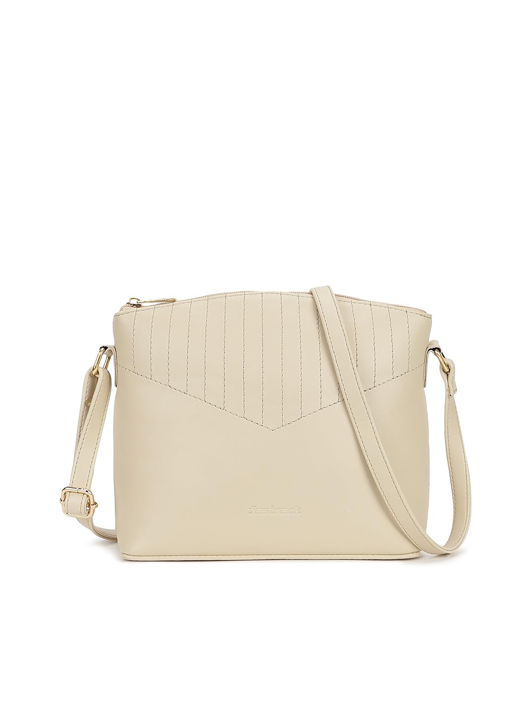 Fastrack Sling | White Faux-Leather Women’s Handbag | Adjustable Strap with Zipper Closure, Spacious Compartment & Stitch Detailing for Everyday Carry