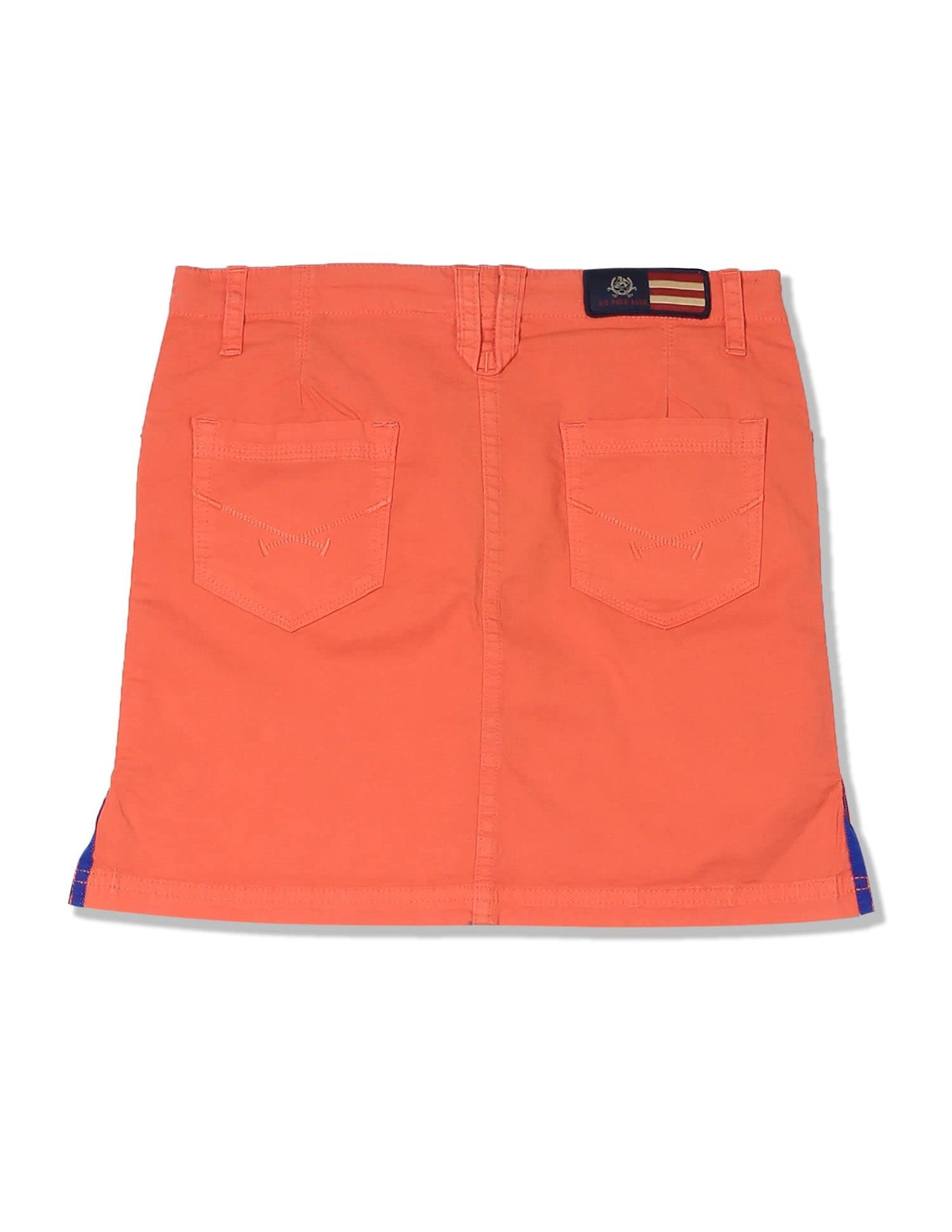 US Polo Association Cotton Blend Skirt Orange