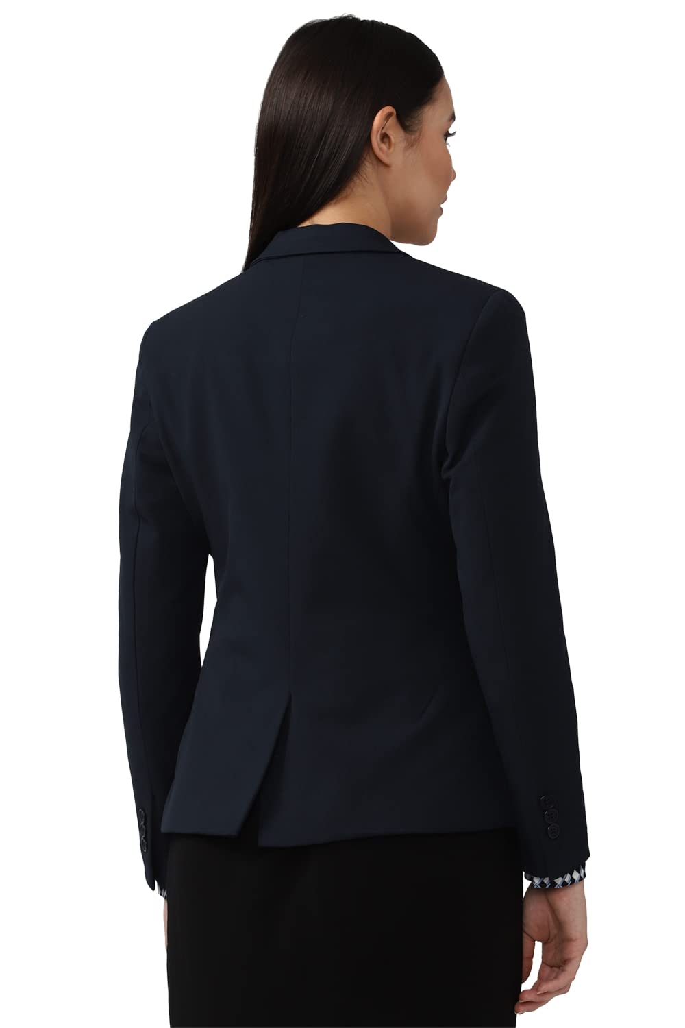 Van Heusen Women's Blazer,Full Sleeves Regular (VWBZCRGBN66997_Navy_S)