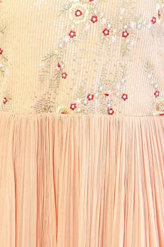 Soch Peach Georgette Gown with Embroidered Designs