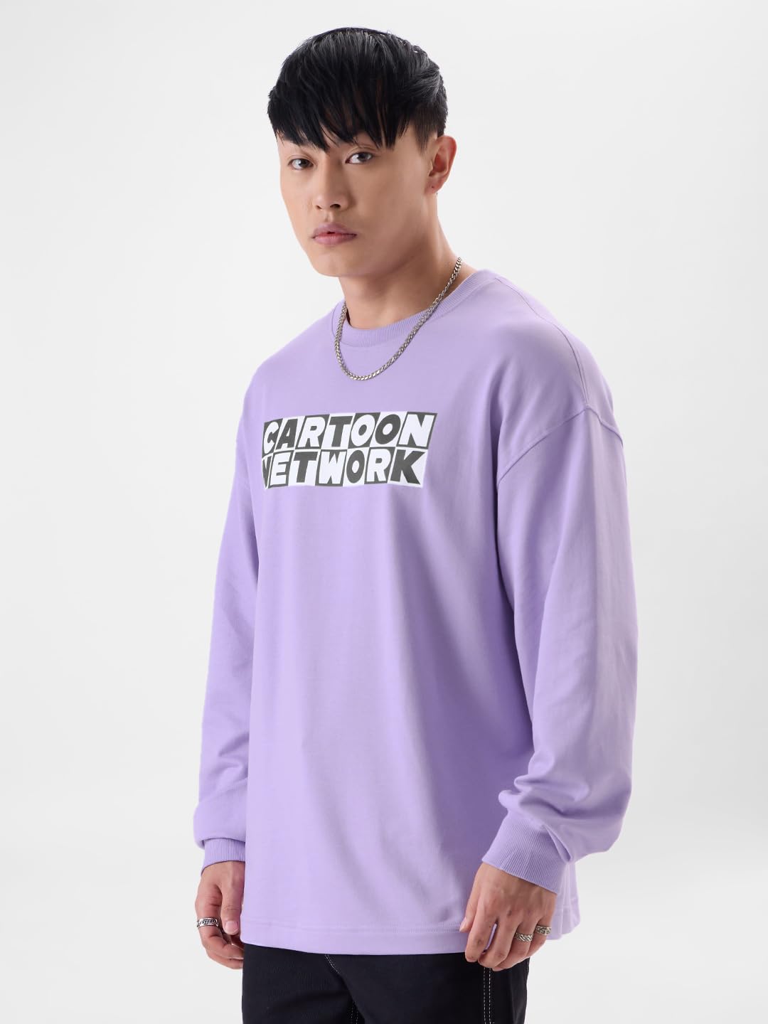 The Souled Store Cartoon Network: Johnny Bravo Men Oversized Full Sleeve T-Shirt