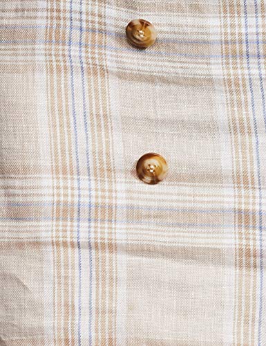 Forever 21 Linen Body con Skirt Tan/Blue