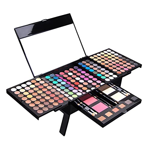 SAZ DEKOR® All-in-One Makeup Set 6 Eyebrow Powder with 184 Eyeshadow Professional|Makeup Box for Storage|Make Up, Cosmetic, Skincare Organiser for Women|