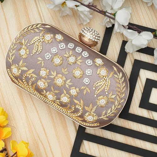 For The Beautiful You Pink Embroidered Women's Clutch (cp-128)