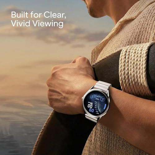 boAt Ultima Aeris 1.43" AMOLED Display, 1000 nits Brightness, Ultra Slim 8mm Metal Build, IP68, Auto HR & SpO2 Monitoring, Sleep & Stress Tracking, Stylish Smartwatch for Men & Women(Cool Grey)