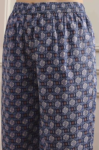 Biba Women's Cotton Kurta Set (SKDVINWIN30551AW25BLU_Blue