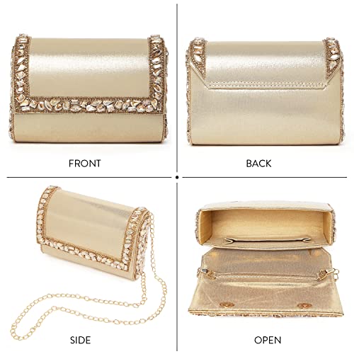 Peora Gold & Silver Evening Clutch Combo Handbags Gift for Women