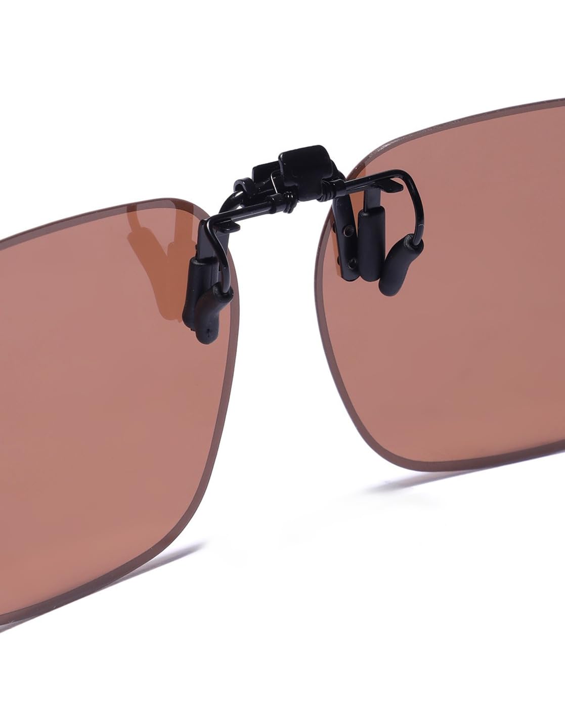 Carlton London Brown & Grey Toned Polarised Lens Sunglass Clip for unisex