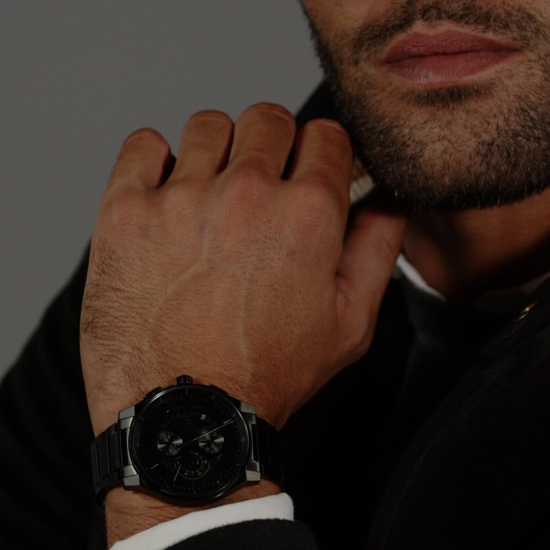 BOSS Peak 2.0 Qtz Chrono Black Round Dial Men's Watch|Stainless Steel Material|Black Color Band - 1514192