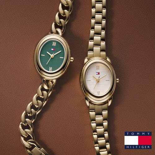 Tommy Hilfiger Demi with Quartz Basic Analog Green Dial Gold Stainless Steel Strap Watch for Women - TH1782877W