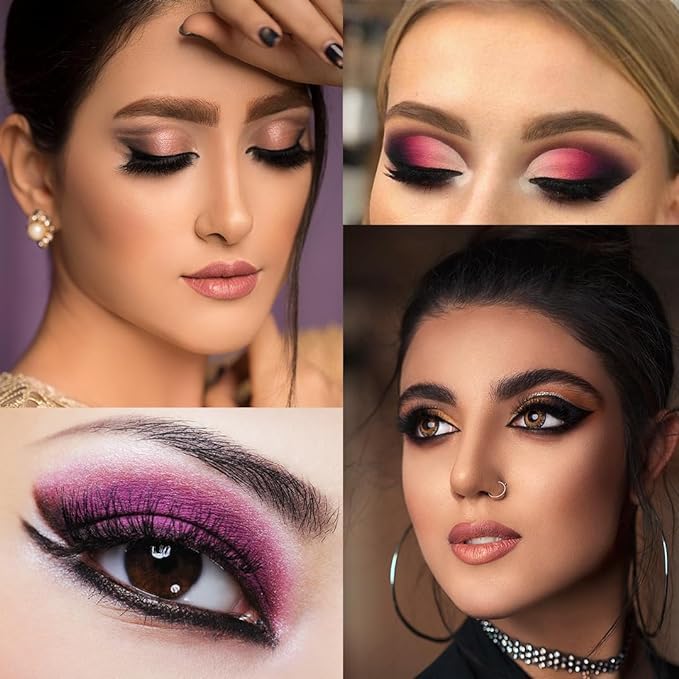 Maliao 24 Eyeshadow 1 Blush 1 Highlighter 1 Contour 3 Cream Lip Gloss 3 Eyebrow Powder Makeup Palette | All-in-One Makeup Kit | Highly Pigmented | Long-Lasting & Versatile | Perfect for Face & Eye Looks | Travel-Friendly, 55g (1)