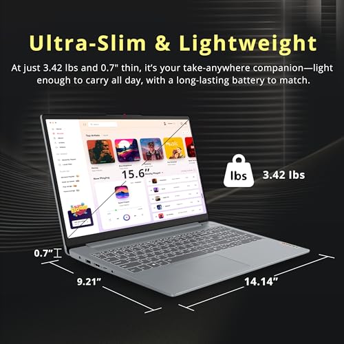 Lenovo IdeaPad Slim 3 15.6" Anti-Glare FHD Laptop, Intel Processor N150, Intel Graphics, 8GB RAM, 288GB Storage(128GB UFS+160GB Docking Station Set), Long Battery Life, Wi-Fi 6, Win11 Home, Grey