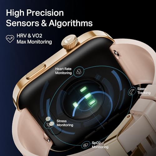 boAt Chrome Endeavour, Premium Metal Body, 1.96”(4.97cm) AMOLED Display,AI Coach Health Insights,Advanced S1 Processor,HRV,VO2 Max,Auto Watchface Refresh, Smart Watch for Men & Women (Cherry Blossom)