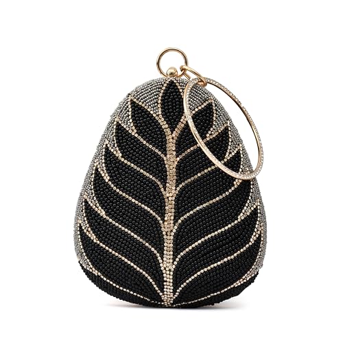 For The Beautiful You Black Handcrafted Women's Clutch (eg-132)
