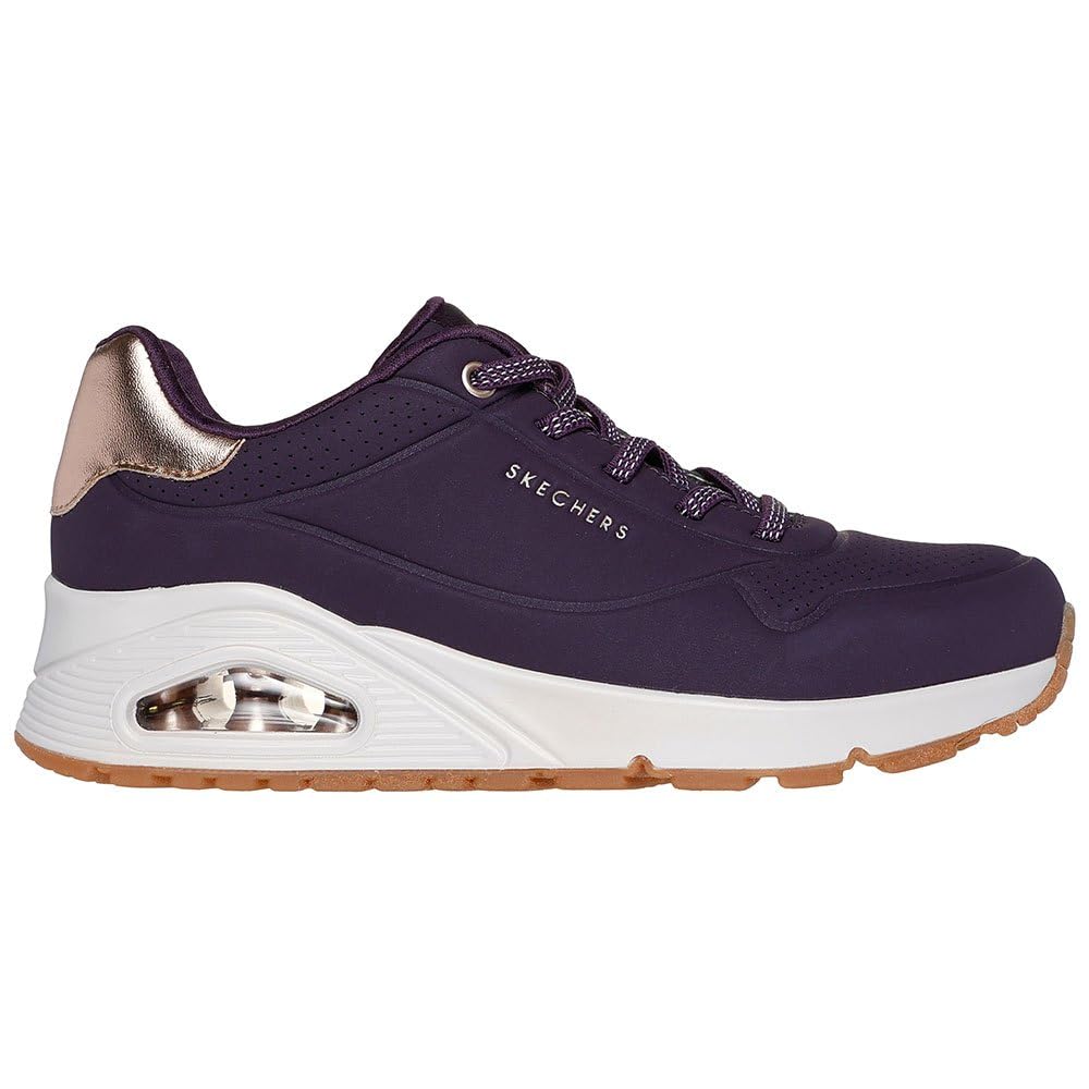Skechers Womens UNO - Shimmer Away Dark Purple Lifestyle Lace Up Shoe