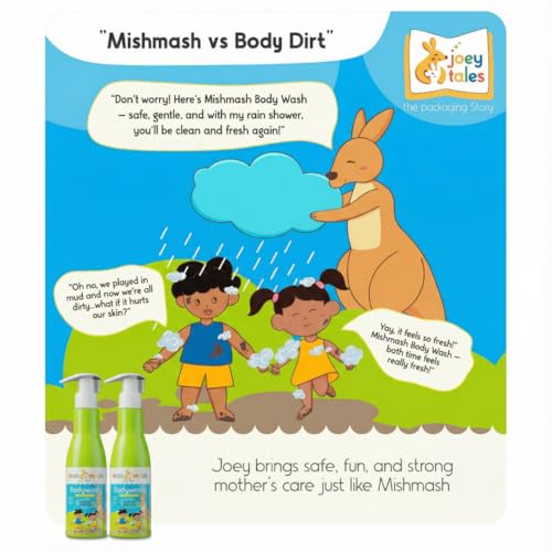 Mishmash Naturals Kids Body Wash/Shower Gel | Infused with Amla Extract, Coconut Water and Rosehip Extract | Gently Cleanse, Soothe, and Nourish | For kids aged 3-14 years | SLS/SLES and Paraben Free | 200 ml