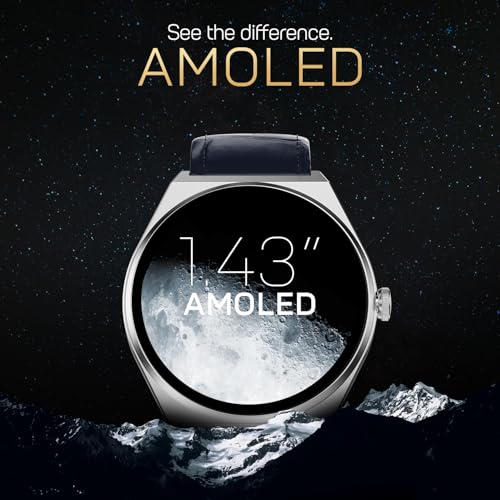 Fire-Boltt Phoenix Nova Smartwatch 1.43” Slim Super AMOLED Display, 466x466 Pixel Always-On Display, Bluetooth Calling, Health Tracker for Men & Women Classic Black