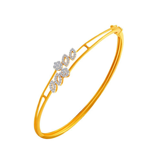 P.C. Chandra Jewellers 18Kt Yellow Gold And Diamond Bangle For Women
