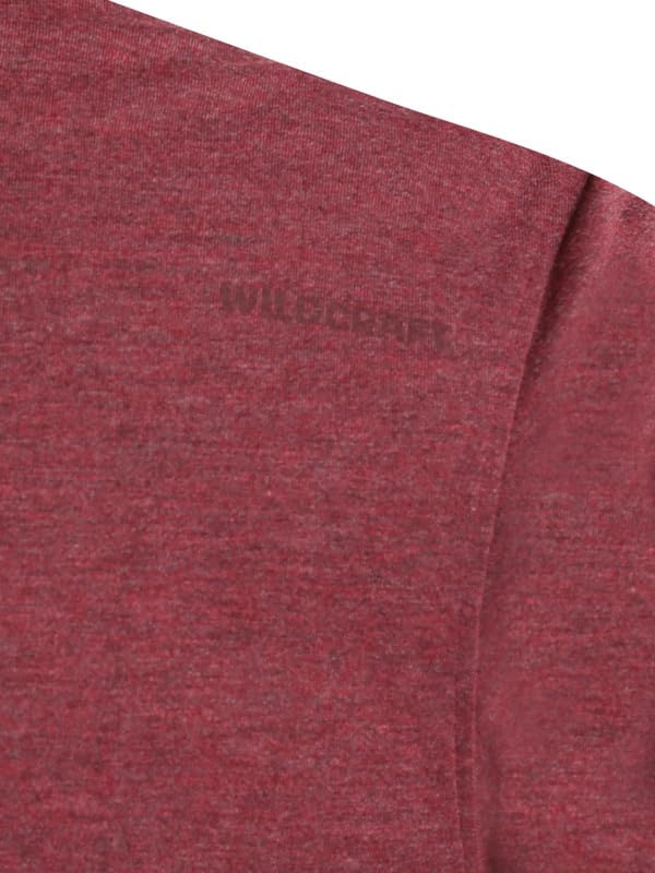 Wildcraft Stylish Men Polyester Kooltex Crewneck Graphic T-shirt - | Half Sleeve Regular Fit T-shirt for Mens (Wine, L)