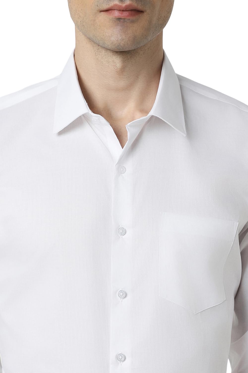Van Heusen Cotton Men's Slim Fit Shirt (VHSFFSLBA14081_Ceramic White 42)