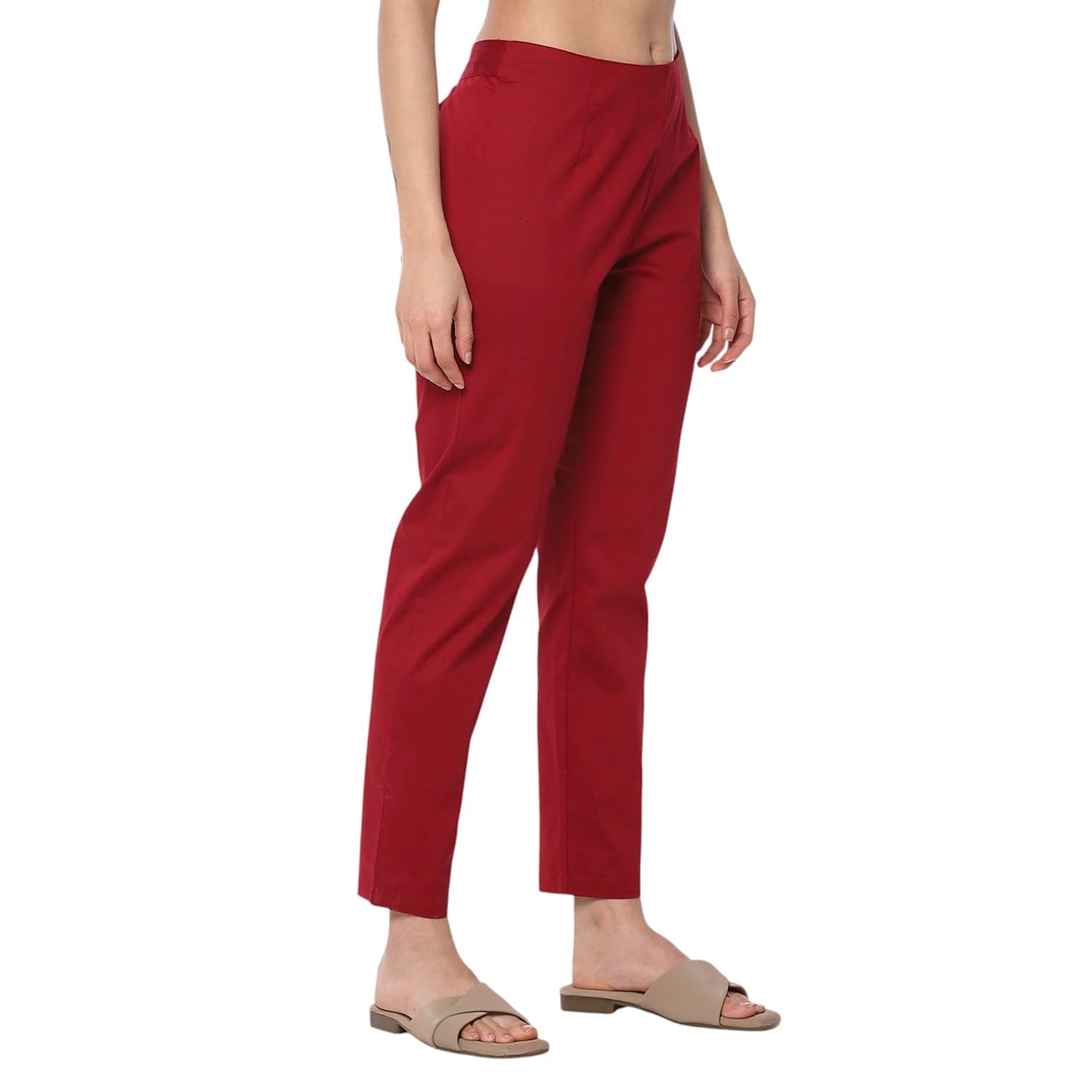 Rangriti Women's Regular Pants (JMBAG22105SS25MRN_Maroon