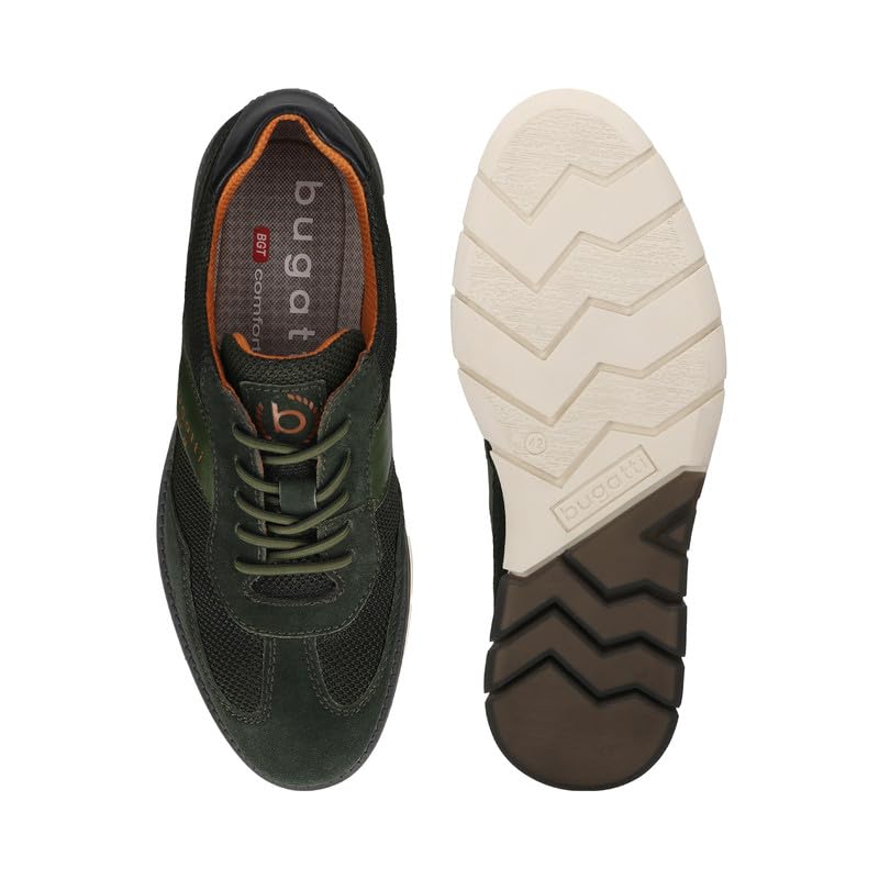 Bugatti Simone Comfort Dark Green Men's Wide Sneakers - UK 9