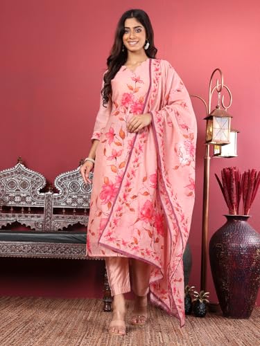 Varanga Women Silk Kantha Hand Embroidered Kurta Set With Embroidered Dupatta
