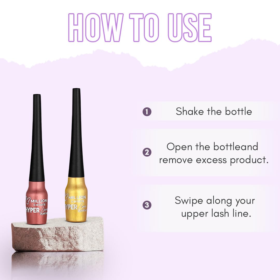 Million Colors Brick Red Colour Waterproof Liquid Eyeliner | Metallic Finish | Last Upto 12 Hours | Quick Drying, Smudge-Proof & Water-Resistant - 5 ML (BRICK RED 09)