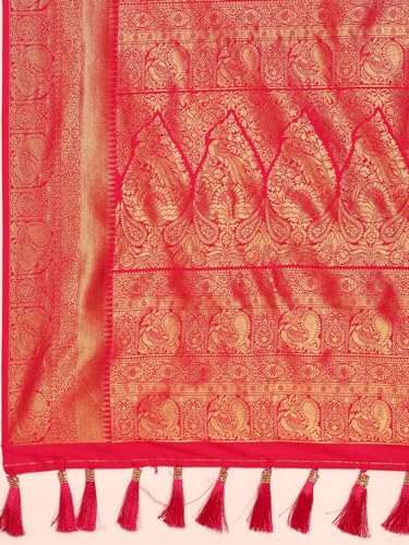 MOHEY Rani Art Silk Zari Weave Saree for Women