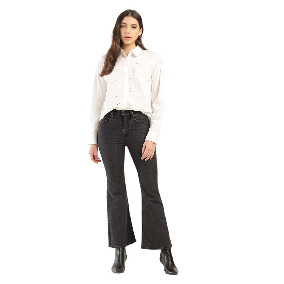 Women's High Rise 726 Flared Fit Black Jeans