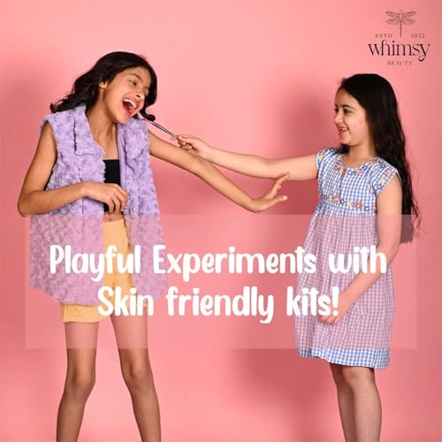 Whimsy Beauty Organic & Safe Makeup Kit | Safe beauty Set for Girls, Preteens & Teens | Eye Glitter, Lip Cheek Tint, Kids Lip Gloss and Mermaid Brushes | Vegan & Cruelty-Free (Pack of 5)