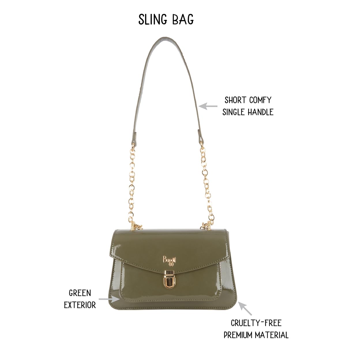 Baggit Women Green Xs Size Satchel Sling Bag | Ladies Stylish Casual Cross Body Purse Handbag