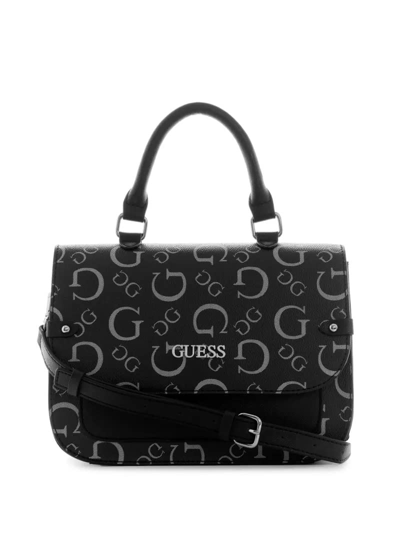 GUESS Factory Women's Keston Logo Top Handle Crossbody Handbags, Black, Black
