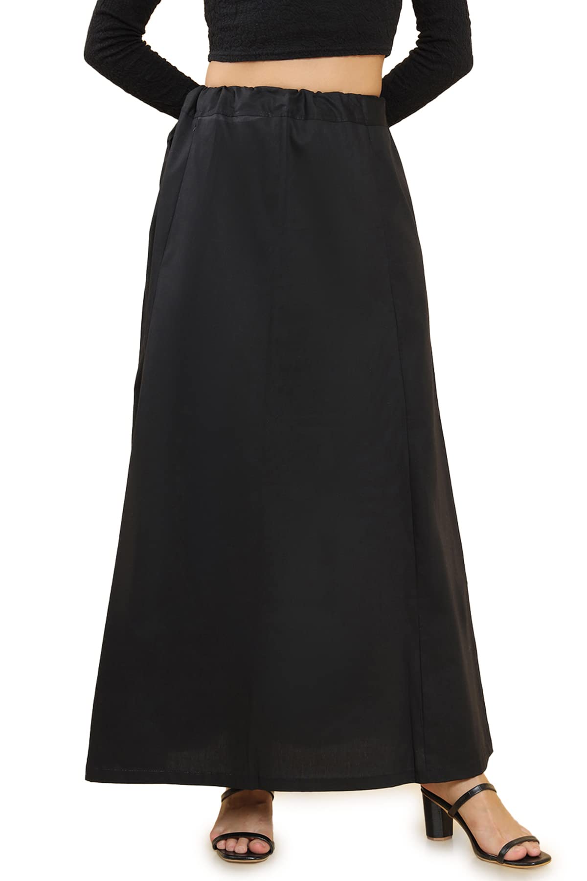 Soch Black Cotton Blend Petticoat