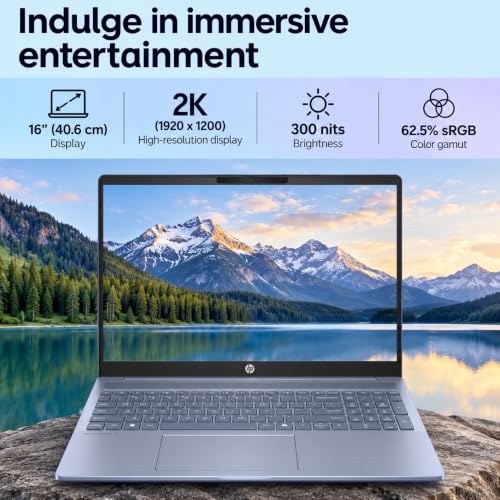 HP OmniBook 5, Intel Core Ultra 5 225U, 16GB LPDDR5 RAM, 1TB SSD, 16-inch WUXGA 2K IPS Anti-Glare Display, Win 11, Microsoft 365 Basic* + Office 2024, Sky Blue, 1.77 kg, Backlit KB, AI PC, af1109TU