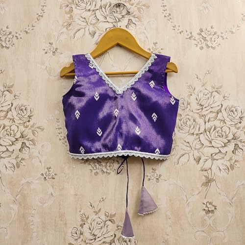 Tejam Kids Girls Latest Tie-Dye Printed Stylish Sleeveless Crop Top With Flared Lehenga Set- Fancy Lehenga Choli For Girls 2 To 8 Years (Jambli, 2-3 Years)
