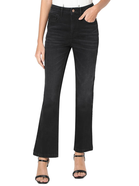 VERO MODA Women's Bootcut High-Rise Black Jeans