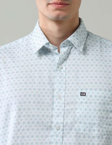 Arrow Sports Men's Geometric Slim Fit Shirt (ASAJSH1779_Light Blue