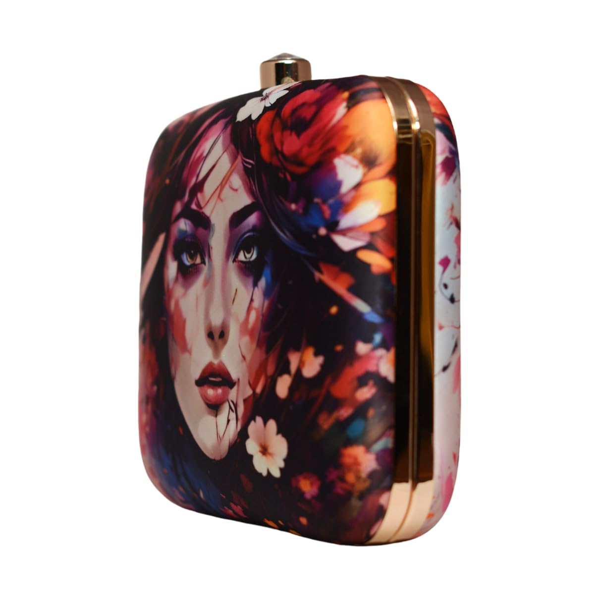 Artklim Girl Portrait Printed Clutch