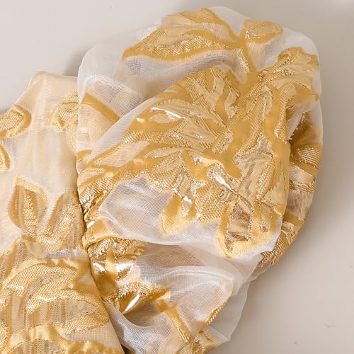 Hopscotch Girls Gold Short Sleeves Floral Textured Dress for Age (18-21 Months)