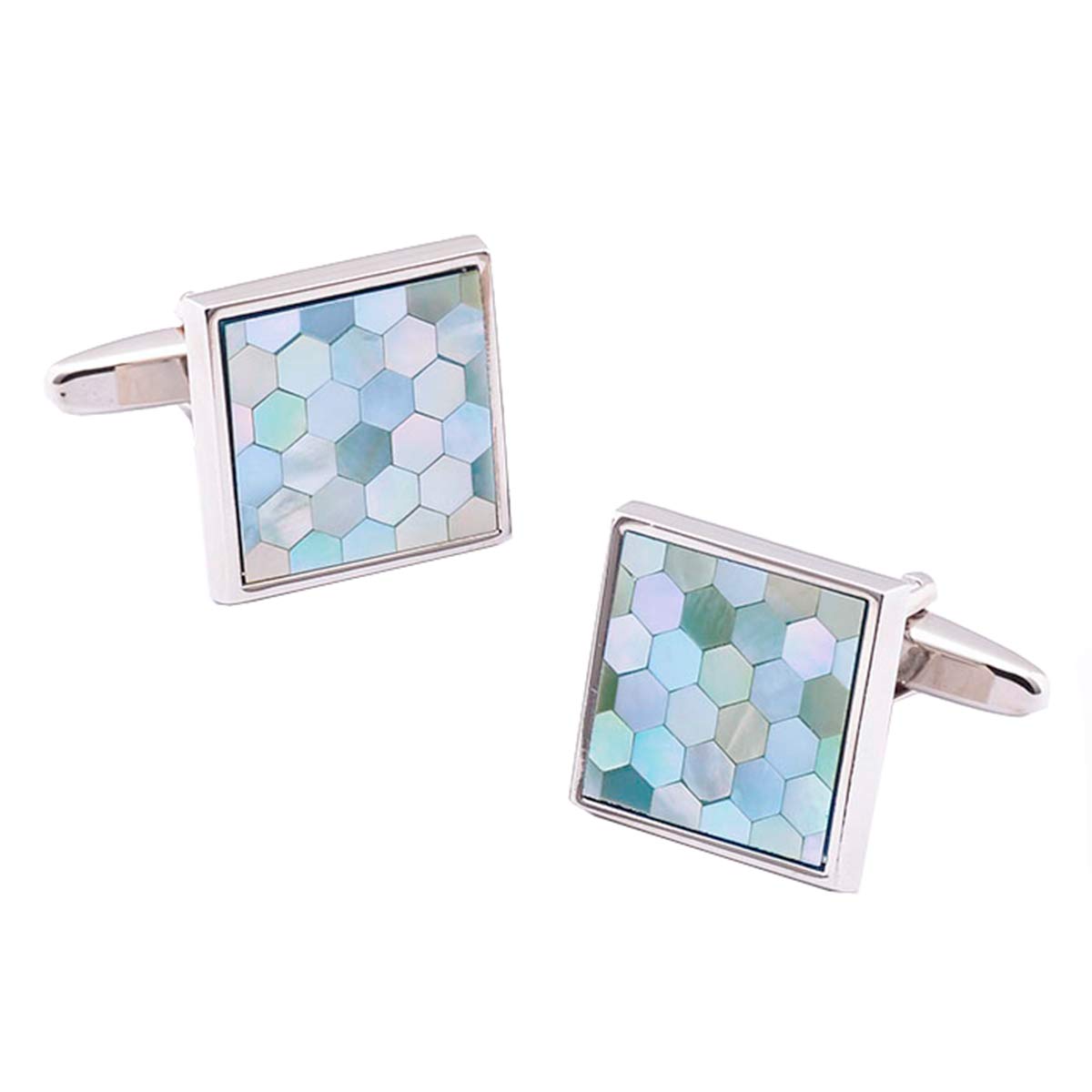 Zivom® Enamel Sky Blue Brass Office Formal Shirt Blazer Cufflinks Pair Men Gift Box