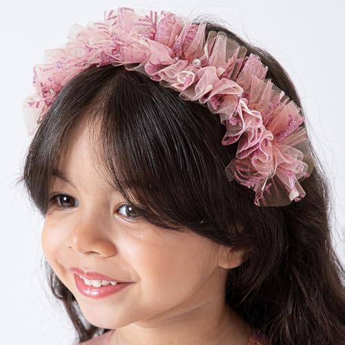 Hopscotch Girls Sleeveless All Over Print Peach Party Dresses for Age (3-4 Years)