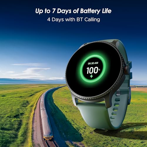 boAt Lunar Discovery – 2026 Edition w/ 1.39" (3.5 cm) HD Display, Bluetooth Calling, Emergency SOS, HR, SpO2 & Sleep Tracking Smart Watch for Men & Women (Mint Green)