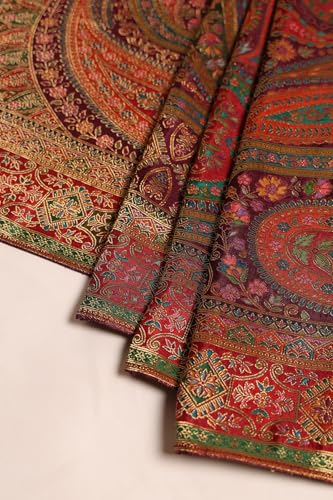 Soch Womens Wine Russian Silk Zari Woven Salwar Suit With Zardosi