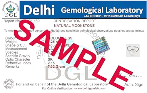 PTM Natural Moonstone/Ch&rakant 5.25 Ratti or 5 Carat Astrological Certified Gemstone Pure Sterling Silver/925 bis Hallmark Adjustable Ring for Men - fba1525