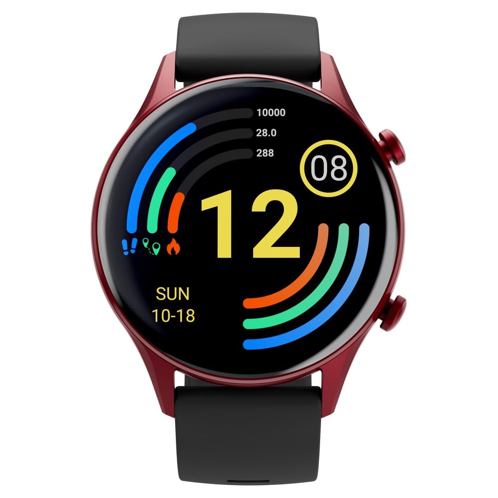 Titan Smart Pro Smartwatch with AMOLED Display,GPS,Temperature,Stress & Sleep Monitor,Multisport Tracker, SpO2,Women Health Monitor,5 ATM Water Resistance & Upto 14 Days Battery Life - 90149AP04(Red)