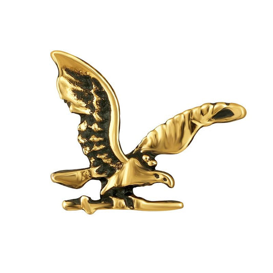 Mahi Antique Gold Plated Eagle-Shaped Brooch/Lapel Pin for Men (BP1101170G)
