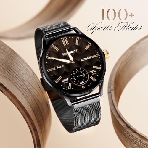 Fire-Boltt Glitz Women Smart Watch with 1.19” AMOLED Display, Bluetooth Calling, Rotating Crown, Always On Display, 1000 Nits Brightness, IP68 Waterproof Midnight Onyx